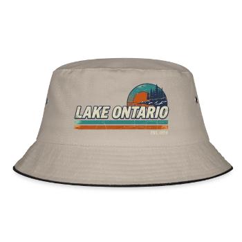 Lake Ontario EST 1656  - Bucket Hat - Khaki/Schwarz - Vorne