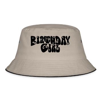 Birthday Girl - Groovy Retro Vintage Flowers - Bob - kaki/noir - Devant