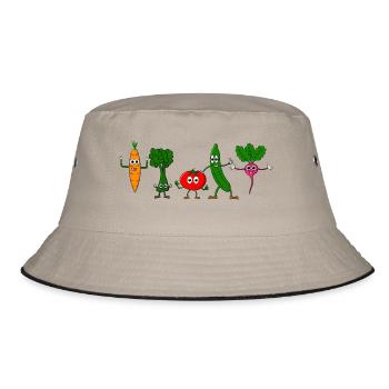 Vegetable friends - Bucket Hat - khaki/black - Front