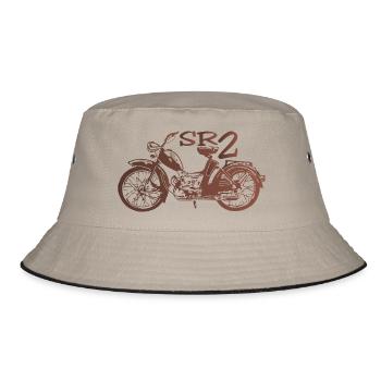 Simson SR2 rubinrot - Bucket Hat - Khaki/Schwarz - Vorne