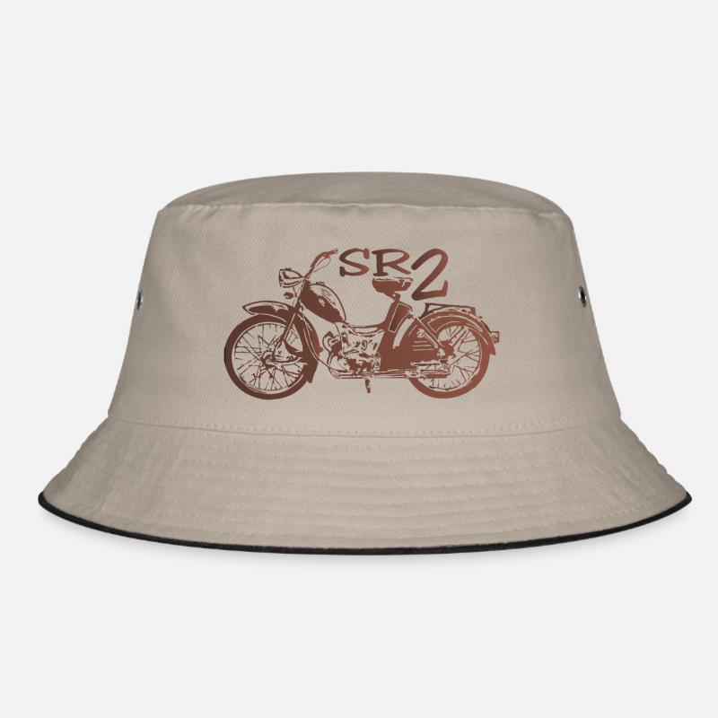 Simson SR2 rubinrot - Bucket Hat - Khaki/Schwarz