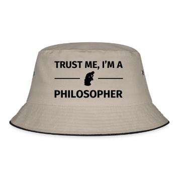 Trust me I'm a Philosopher - Bucket Hat - khaki/black - Front