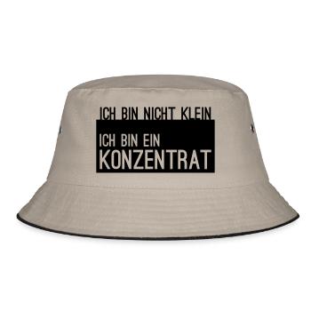 ich bin nicht klein Konzentrat Statement Spruch - Bucket Hat - Khaki/Schwarz - Vorne