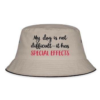 dog - Bucket Hat - Khaki/Schwarz - Vorne