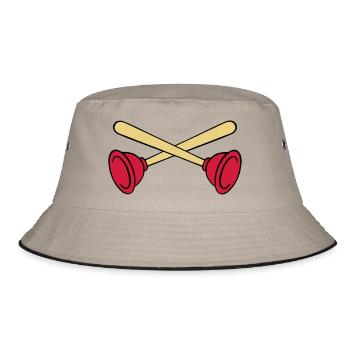 Pömpel crossed - Bucket Hat - Khaki/Schwarz - Vorne