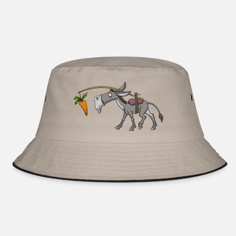Esel Muli Maultier - Bucket Hat - Khaki/Schwarz