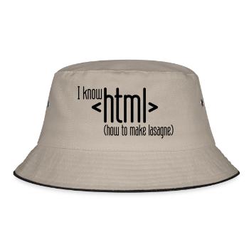 i know html - Bucket Hat - khaki/black - Front