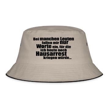 Bei manchen Leuten... - Bucket Hat - Khaki/Schwarz - Vorne