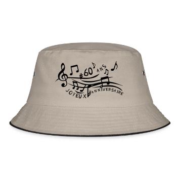60 years anniversary musical score - Bucket Hat - khaki/black - Front