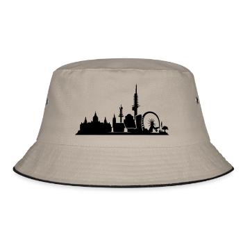 Hannover // Skyline // Silhouette // Skylineshirt - Bucket Hat - Khaki/Schwarz - Vorne
