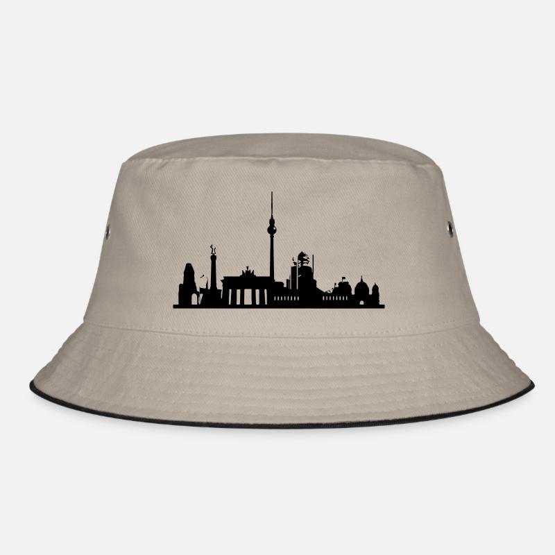 Berlin Skyline - Bucket Hat - Khaki/Schwarz