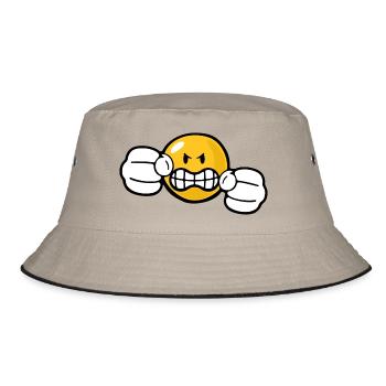 Smiley Anger Fury - Bucket Hat - khaki/black - Front
