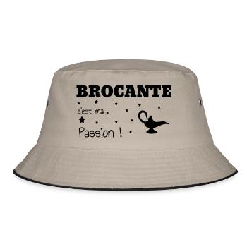 Second hand Antiquarian Trödler Brocanteur - Bucket Hat - khaki/black - Front