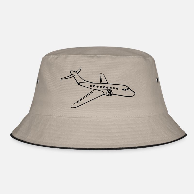 line airplane plane fly pilot vacation travel flig Bucket Hat