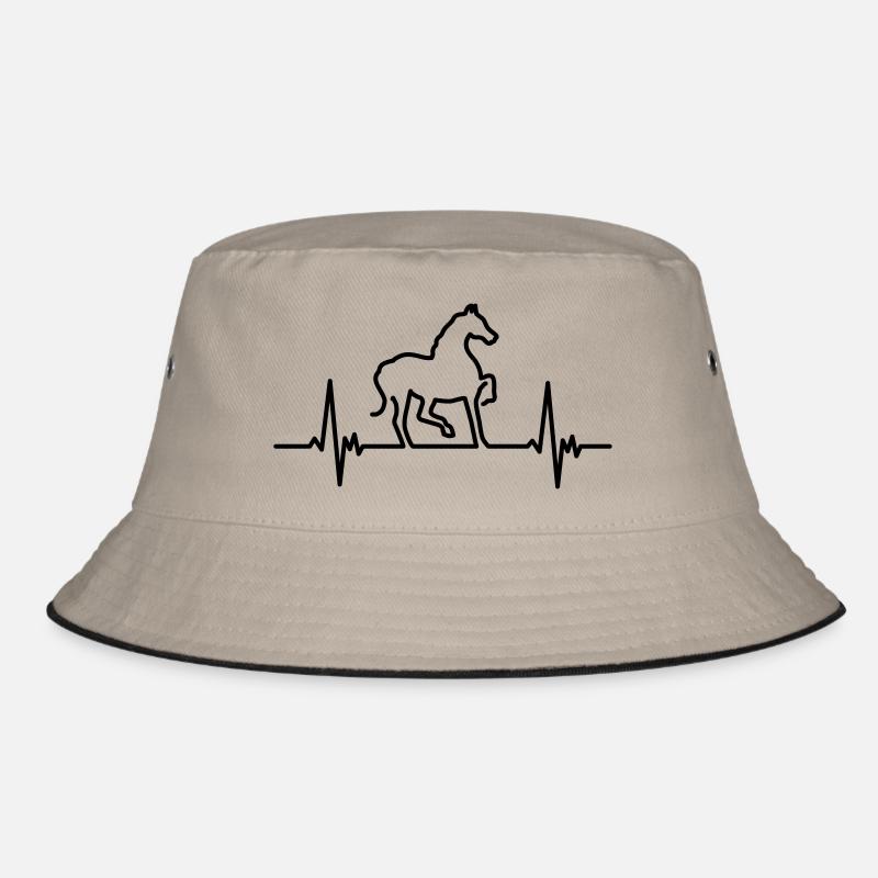 Pferd - Bucket Hat - Khaki/Schwarz