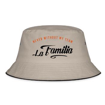never without my familia - Bucket Hat - Khaki/Schwarz - Vorne
