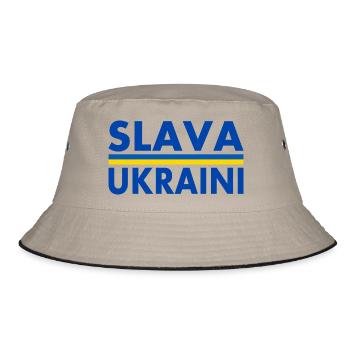 Slava ukraini - Bucket Hat - Khaki/Schwarz - Vorne