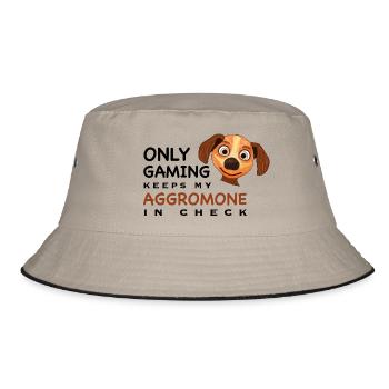 Funny, Gambling Keeps Aggromone at Bay, English - Bucket Hat - khaki/black - Front