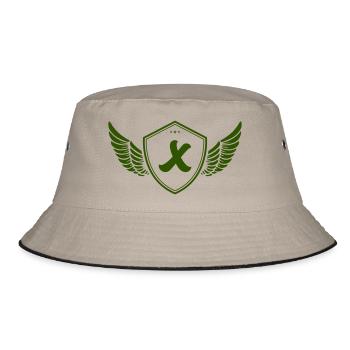 wappen x - Bucket Hat - Khaki/Schwarz - Vorne