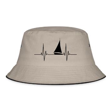 Segelboot Heartbeat Segelboot - Bucket Hat - Khaki/Schwarz - Vorne