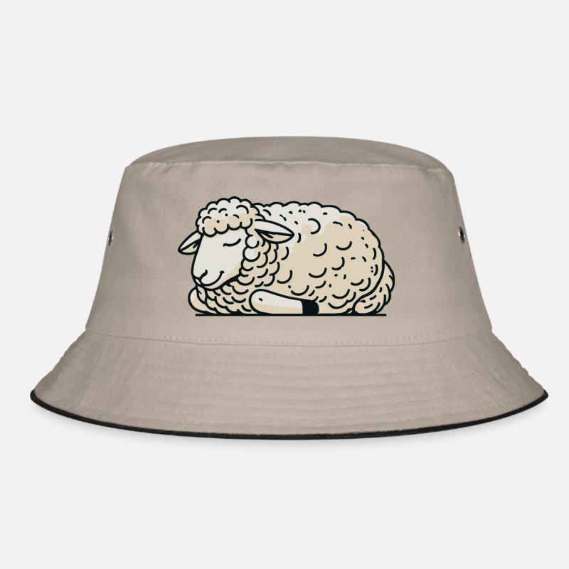 Schaf - Bucket Hat - Khaki/Schwarz