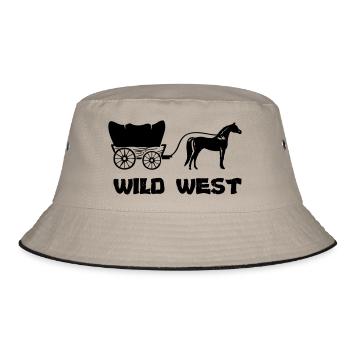 western kutsche wild west - Bucket Hat - Khaki/Schwarz - Vorne
