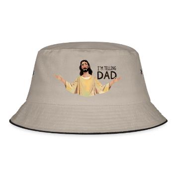 I'm telling dad - Bucket Hat - khaki/black - Front