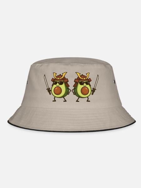 Avocado Samurai 2 - Bucket Hat - khaki/black - Front