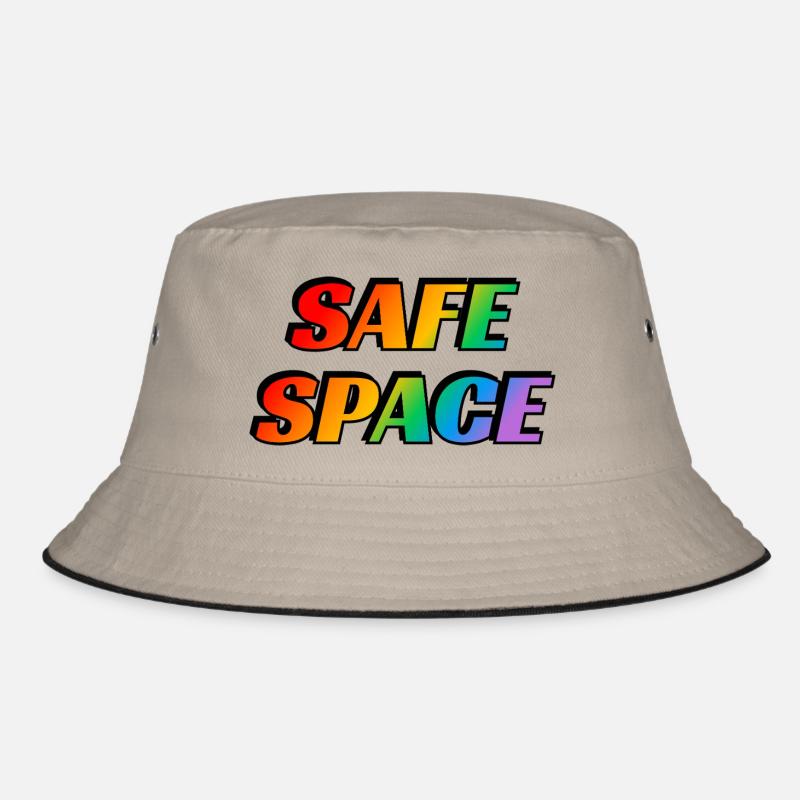 Safe Space Regenbogen Text LGBT Pride Monat Bucket Hat