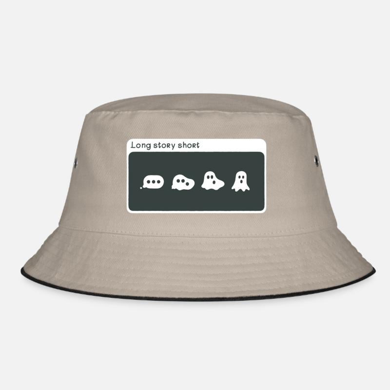 Cute Speak Bubble To Ghost Progression - Bucket Hat - khaki/black