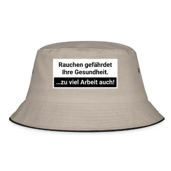 Too much work endangers health burnout - Bucket Hat - khaki/black - Front