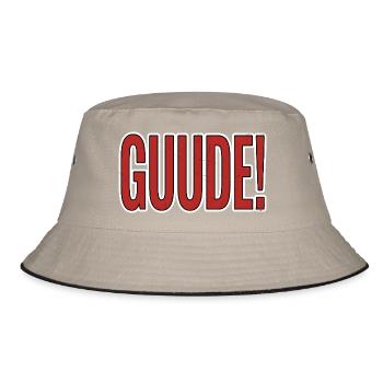 Guide! Retro Crackle Font Design - Bucket Hat - khaki/black - Front