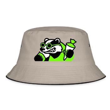 Cool Badger Back to School Icon - Bucket Hat - khaki/black - Front