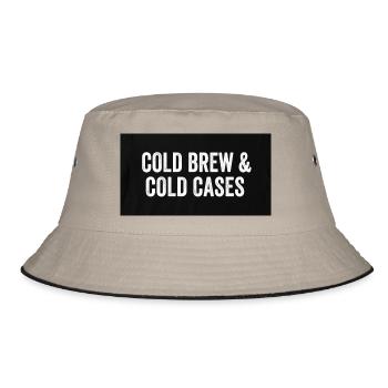 Cold Brew & Cold Cases - Bucket Hat - Khaki/Schwarz - Vorne