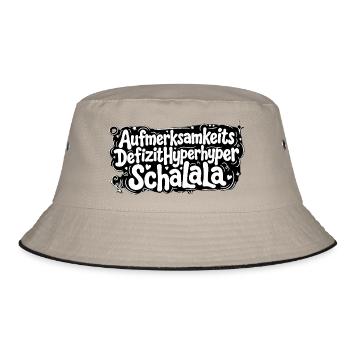 adhs-schalala - Bucket Hat - Khaki/Schwarz - Vorne