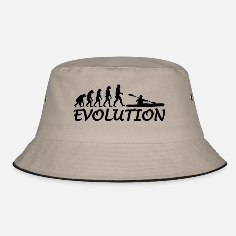 Evolution kayak canoe canoeists paddle gift idea Bucket Hat