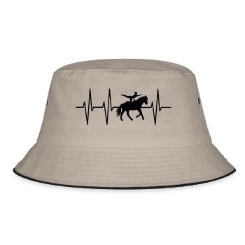 Herzschlag Voltigieren - Volti - Pferd - Bucket Hat - Khaki/Schwarz - Vorne