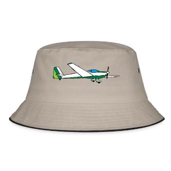 Pilot plane fly gift glider Moses - Bucket Hat - khaki/black - Front