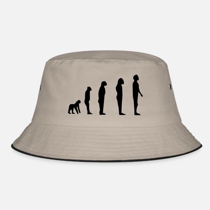 Darwin Evolution - Bucket Hat - Khaki/Schwarz