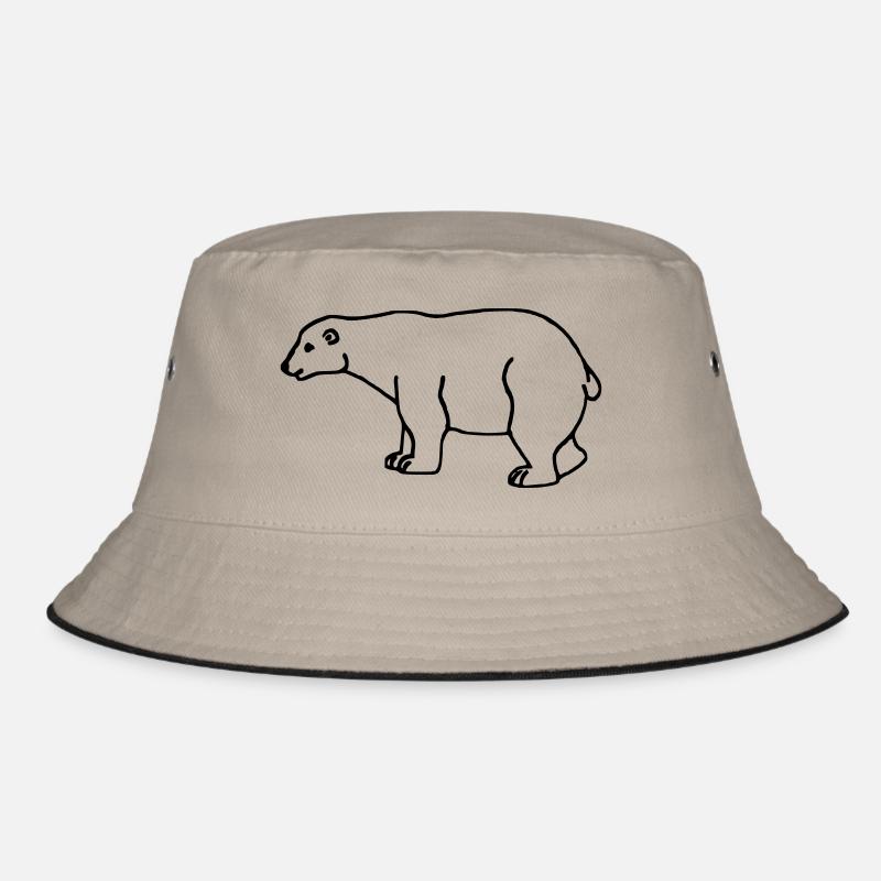 A polar bear - Bucket Hat - khaki/black
