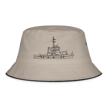 Tug or towing boat - Bucket Hat - khaki/black - Front