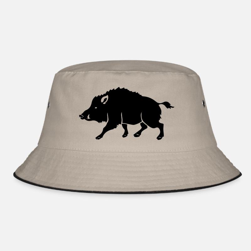 Wildschwein - Bucket Hat - Khaki/Schwarz