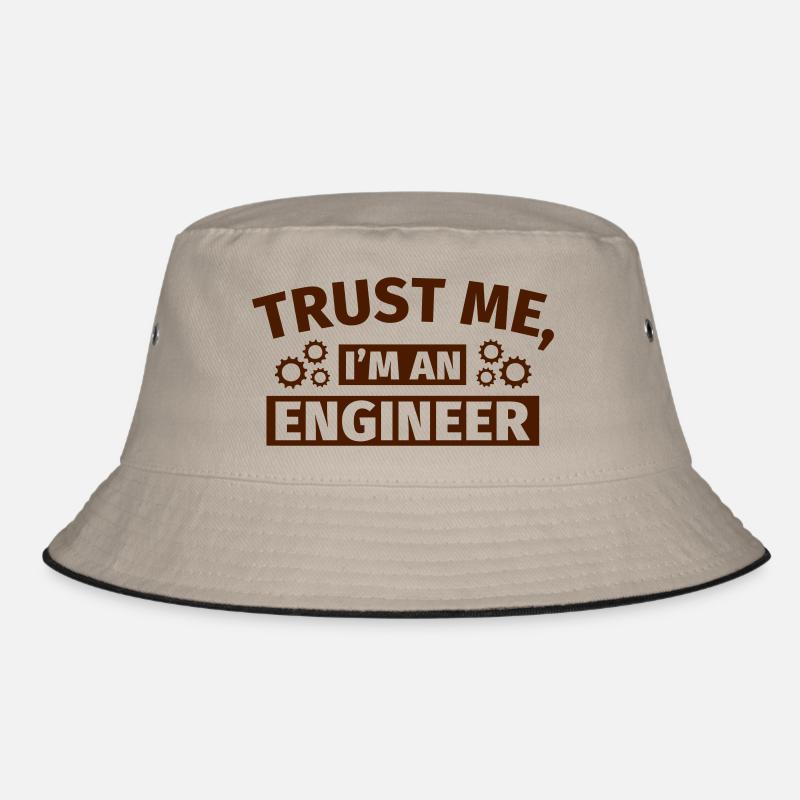 Trust Me I'm an Engineer - Bucket Hat - Khaki/Schwarz