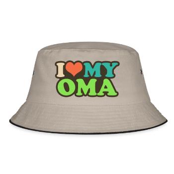 i love my oma - Bucket Hat - khaki/black - Front