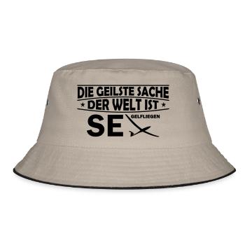 geilstes sache ist Segelfliegen Geschenk Segelflug - Bucket Hat - Khaki/Schwarz - Vorne