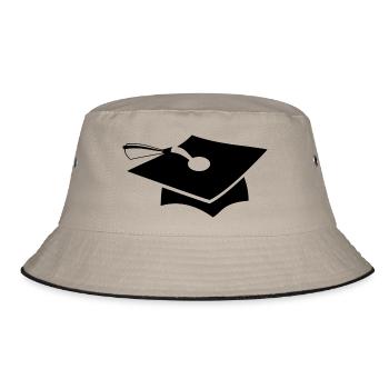 school schule lernen teacher lehrer pencil stift p - Bucket Hat - Khaki/Schwarz - Vorne