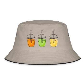 Getränke - Bucket Hat - Khaki/Schwarz - Vorne