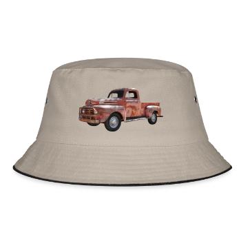 Pick Up Oldtimer - Bucket Hat - Khaki/Schwarz - Vorne