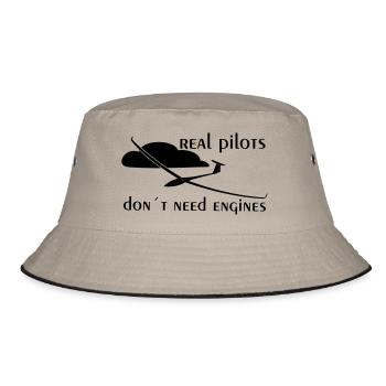 real glider pilot glide gift motor - Bucket Hat - khaki/black - Front