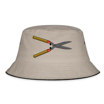 heckenschere strauecher buesche garten pflanzen - Bucket Hat - Khaki/Schwarz - Vorne